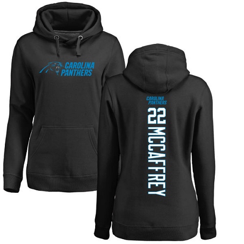 Carolina Panthers Black Women Christian McCaffrey Backer NFL Football 22 Pullover Hoodie Sweatshirts